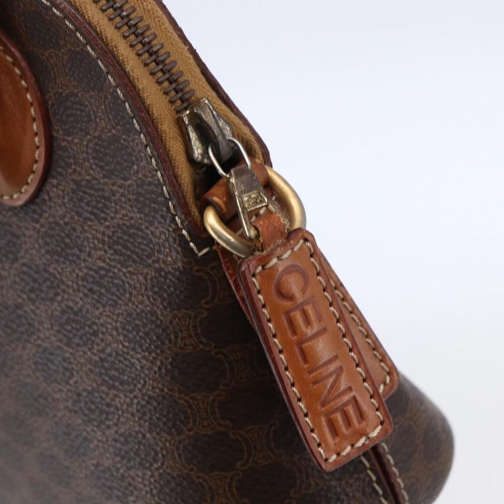 CELINE Macadam Canvas Hand Bag PVC Leather Brown Auth ki6076 - Picture 10 of 16